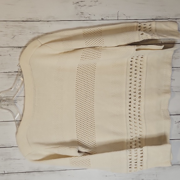 🎅Under Skies Cream Textured Women's Sweater Small - Picture 7 of 7